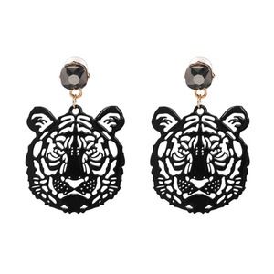 Black Tiger Drop Earrings Cincinnati Bengals